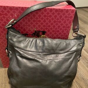 Pewter leather  pack handbag